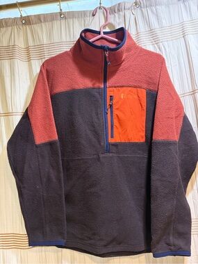 Cotopaxi Men's Two-Tone Half-Zip Fleece Pullover - Rust & Brown
